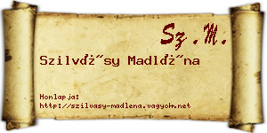 Szilvásy Madléna névjegykártya